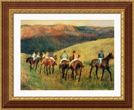 Edgar Degas - Racehorses in Landscape